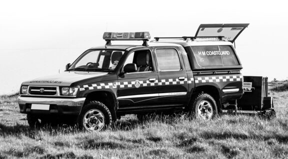 Coastguard on cliff