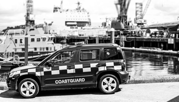 Coastguard on harbour