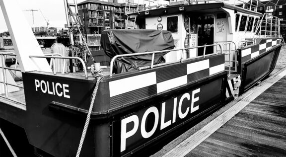 Police boat moored